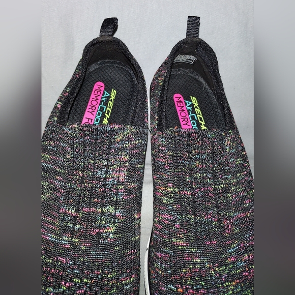 Skechers Air Cooled Memory Foam SN 12419 Black Knit Slip On Sneakers Size 8 - Picture 2 of 10